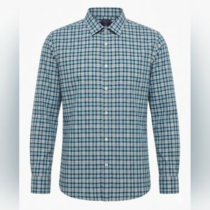 Untuckit Green Plaid Long Sleeve Button Down Shirt Sz XL